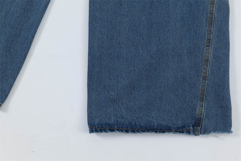 Ripped Dirty Denim Trousers For Men