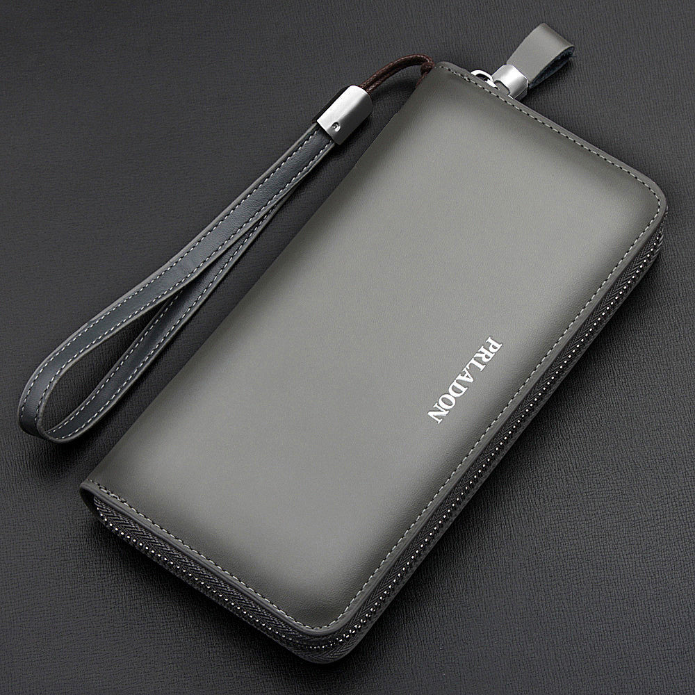 Men's long zipper leather men wallet