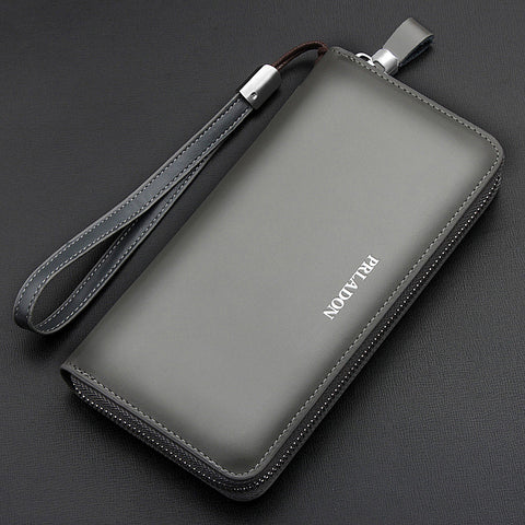 Men's long zipper leather men wallet