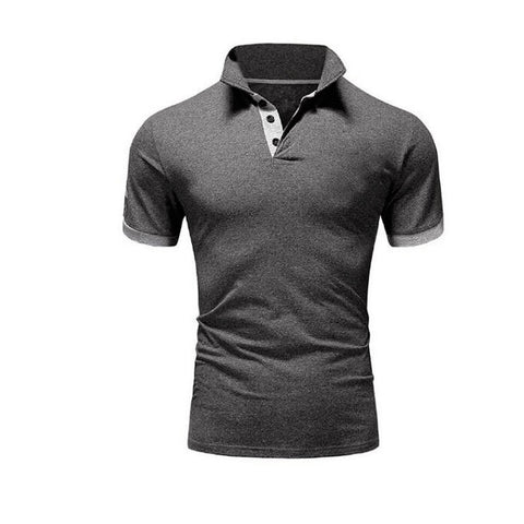 Men Tee Polo-Shirt Shorts-Sleeve Business Stritching