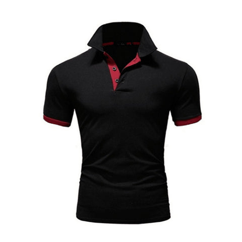 Men Tee Polo-Shirt Shorts-Sleeve Business Stritching
