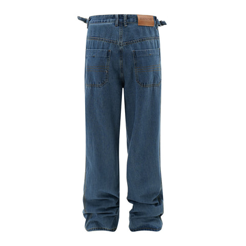 Ripped Dirty Denim Trousers For Men