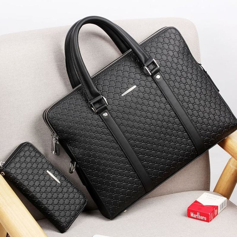 Men handbag leather business briefcase