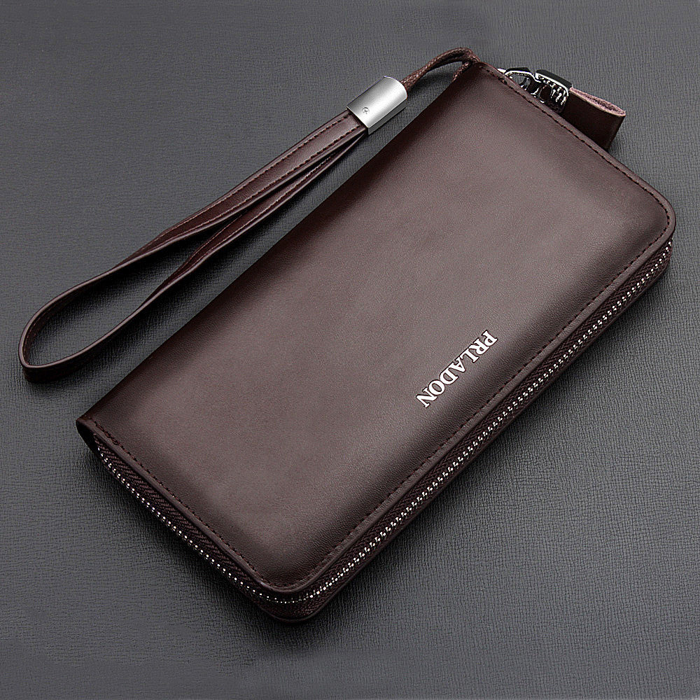 Men's long zipper leather men wallet
