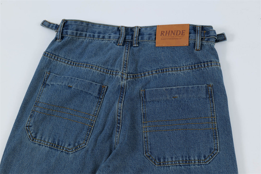 Ripped Dirty Denim Trousers For Men