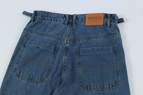 Ripped Dirty Denim Trousers For Men