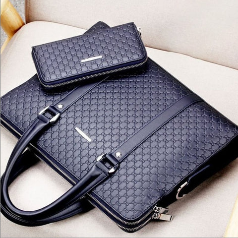 Men handbag leather business briefcase