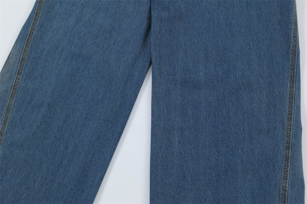 Ripped Dirty Denim Trousers For Men