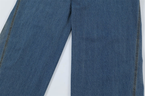 Ripped Dirty Denim Trousers For Men