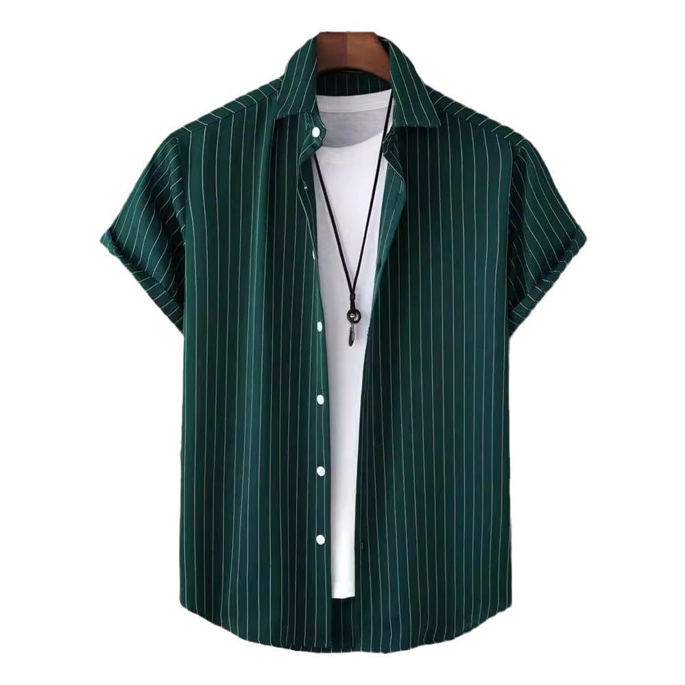 Manfinity Homme Men Striped Button Front Shirt