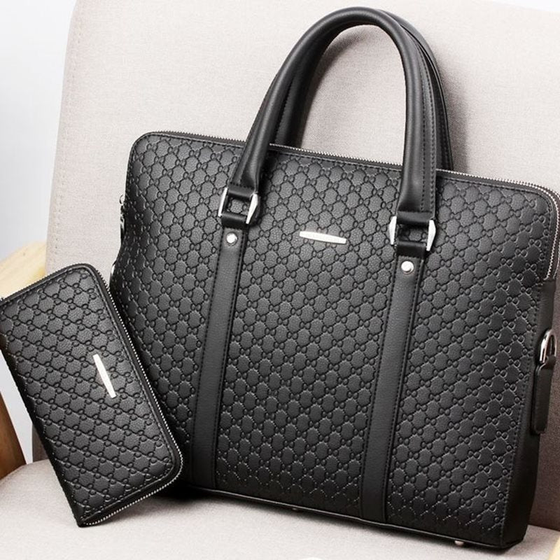 Men handbag leather business briefcase