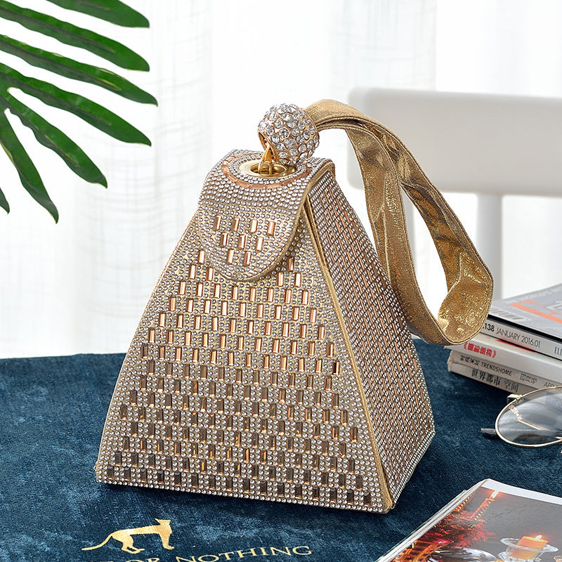 Triangle Cheongsam Diamond Banquet Handbag