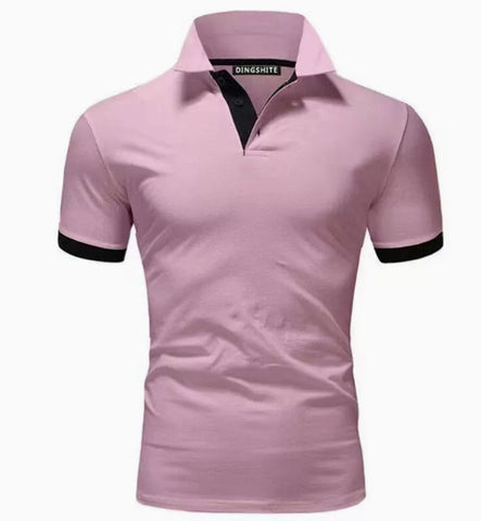 Men Tee Polo-Shirt Shorts-Sleeve Business Stritching