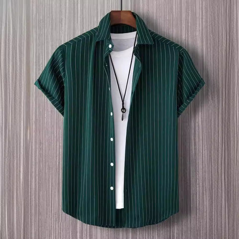 Manfinity Homme Men Striped Button Front Shirt